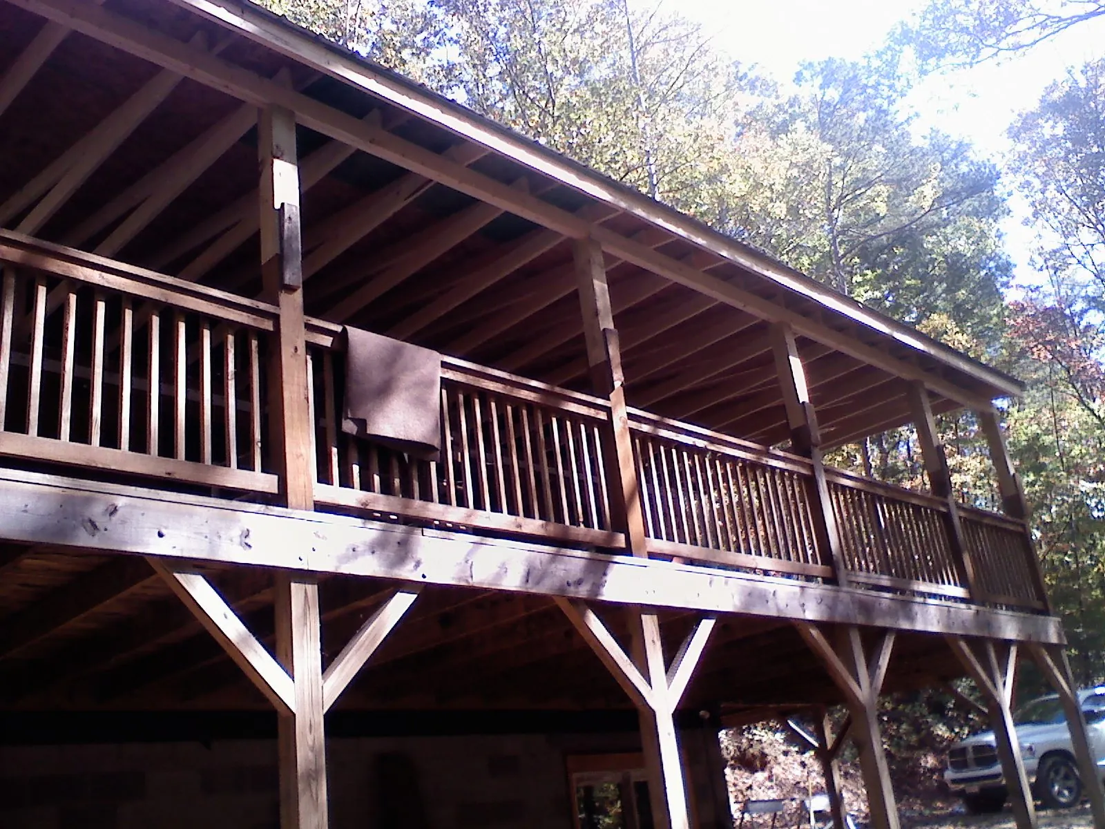 Timber framing under a new elevated porch and deck — Roof Leak Repair in South Amboy by Roofing Brothers